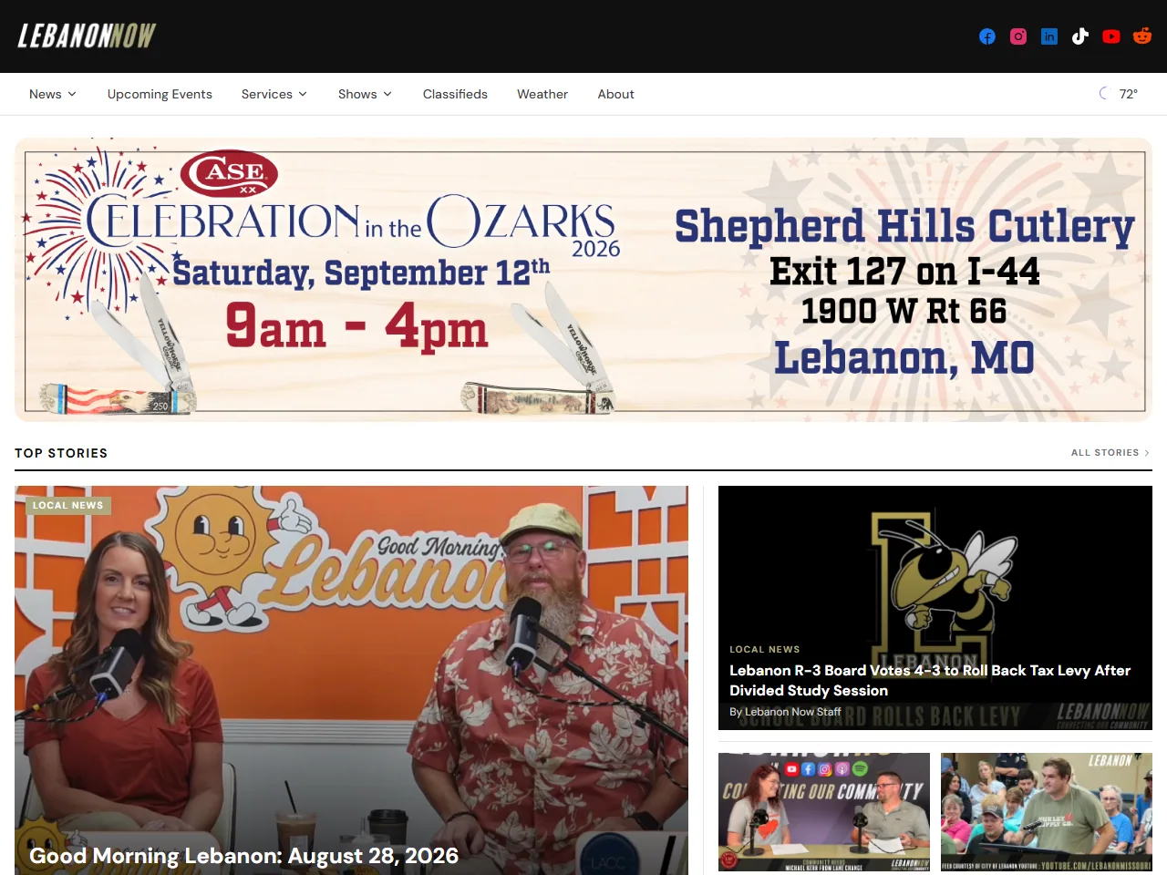Lebanon MO Now local news website and article layout